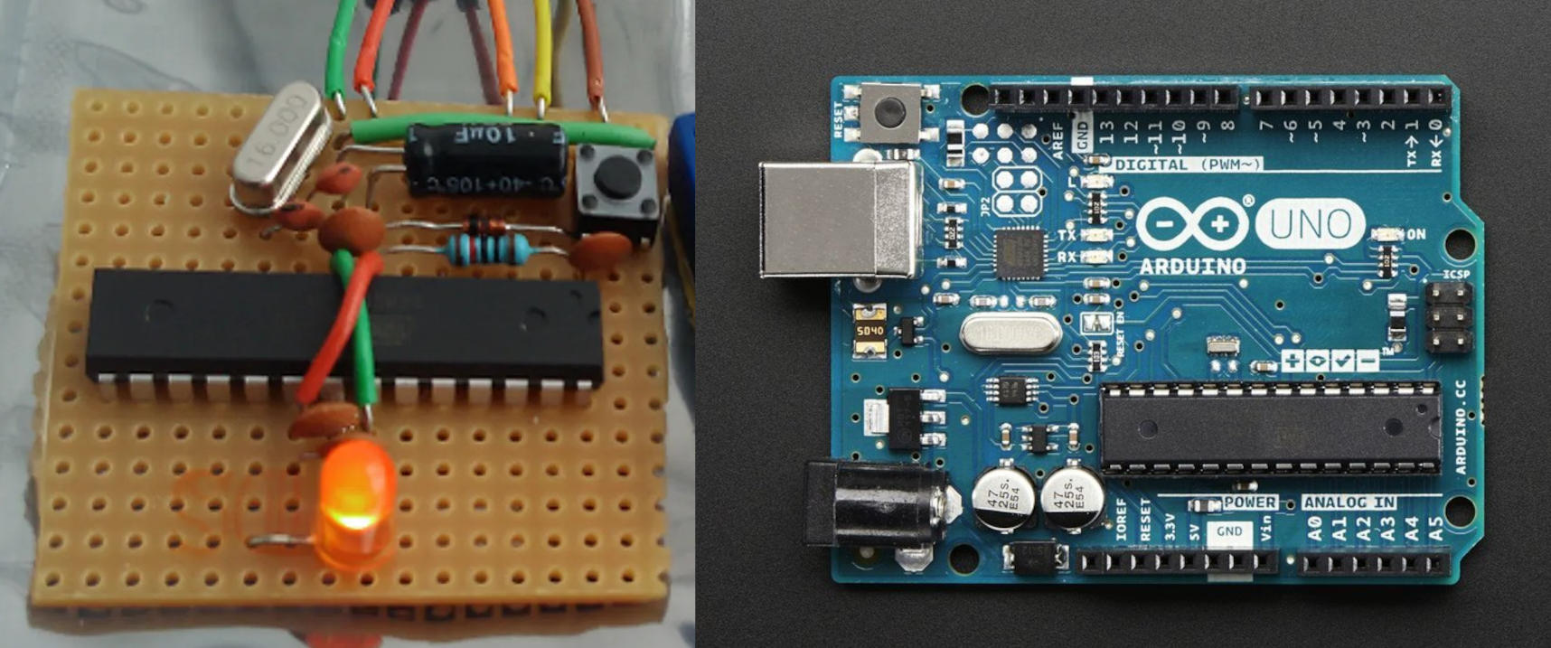 basic atmel mcu besides a arduino uno